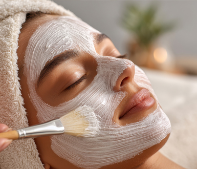 Client recieveing facial treatment scheduled through medspa software